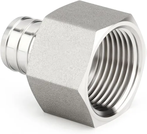 Miniatura 7 de TAISHER 2 accesorios Pex de acero inoxidable 304, 1/2 pulgada Pex x 1/2 pulgada NPT hembra, 1/2 pulgada Pex montaje con 2 abrazaderas de manguera