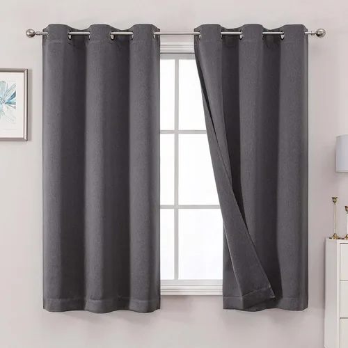 Miniatura 27 de OWENIE Cortinas 100% opacas de 96 pulgadas de largo, 2 paneles para dormitorio, sala de estar, cortinas superiores con aislamiento térmico