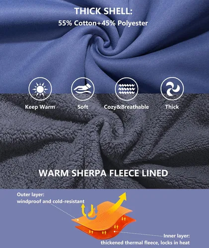 Miniatura 125 de GEEK LIGHTING Sudadera con capucha y cremallera para hombre, forro polar, chaqueta gruesa con capucha para invierno, cálida sudadera atlética
