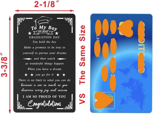 Miniatura 2 de Levole Regalos de graduación para hombres y niños, tarjeta de felicitación para graduación de hijo, regalo con texto en inglés "I am So Proud of