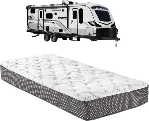 WanderRest - Colchón híbrido fresco de 10 pulgadas para autocaravana con espuma viscoelástica de gel refrescante (individual-38 x 75), mediano