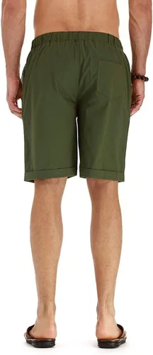 Miniatura 43 de Sailwind Pantalones cortos de lino para hombre, pantalones cortos casuales de playa con cordón
