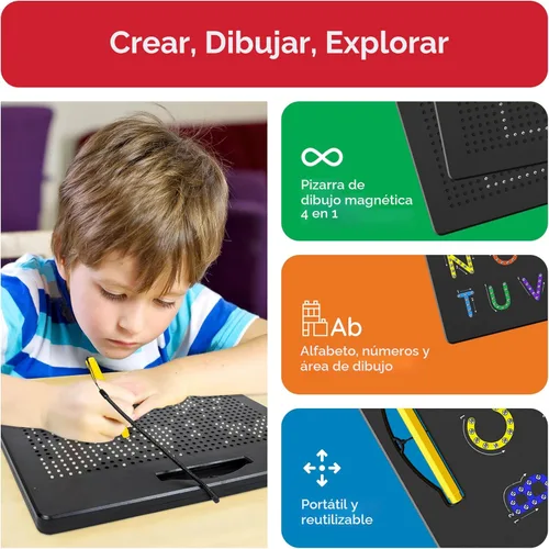 Miniatura 3 de PicassoTiles 2PK Tablero de Dibujo Magnético 4 en 1 de 12 x 10 pulgadas, Tableta Magnética Grande con 4 Caras, Alfabetos en Minúsculas y Mayúsculas