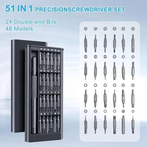 Miniatura 2 de efekol Juego de destornilladores de precisión pequeños 51 en 1, kit de herramientas de reparación electrónica [súper duradero] para timbre
