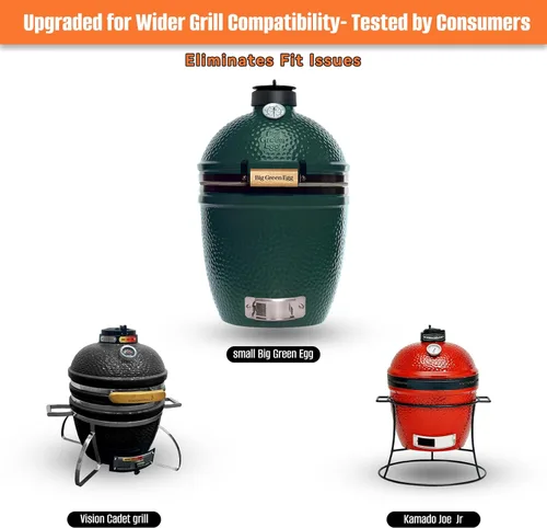 Miniatura 3 de onlyfire Canasta de cenizas de carbón para Huevo Verde Grande pequeño, contenedor de carbón de acero inoxidable con asas, accesorios para parrilla