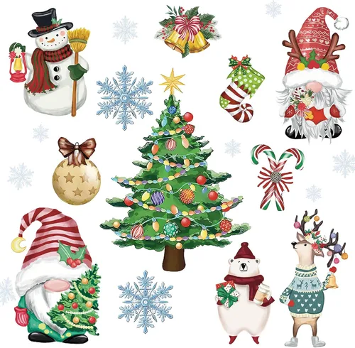 Miniatura 8 de 12 Piezas de Imanes de Navidad para Refrigerador, Decoración Magnética para Nevera, Calcomanías de Coche de Navidad, Imanes de Árbol de Navidad