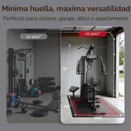 Miniatura 6 de Sportsroyals Home Gym, Multifunctional Gym Equipment, Workout Equipment with 150LBS Weight Stack, for Leg Press, LAT Pull Down, Chest Presses