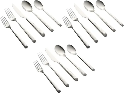 Miniatura 4 de Cambridge 329320CAMBMS12 Elsa Mirror Hammered - Juego de cubiertos (20 piezas)