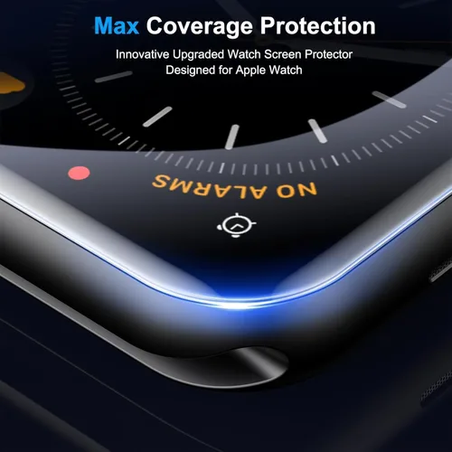 Miniatura 7 de Uyiton Paquete de 8 protectores de pantalla para Apple Watch Series 9/8/7 de 1.614 pulgadas, película de TPU de grado militar, resistente a