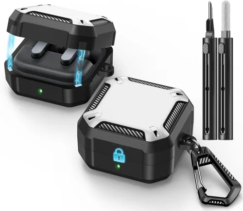 Miniatura 33 de Lock Fit Diseñado para Samsung Galaxy Buds3 FE (2025) / Buds3 Pro (2024) / Funda Buds 3 (2024), con kit de limpieza Cuerpo completo Resistente a