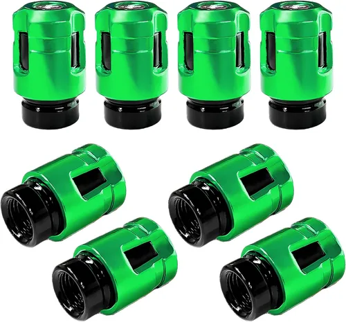 Miniatura 16 de Yourkar 4 tapas de vástago de válvula de neumático de automóvil, cubiertas de válvula de rueda de aleación de aluminio de forma única, resistentes a