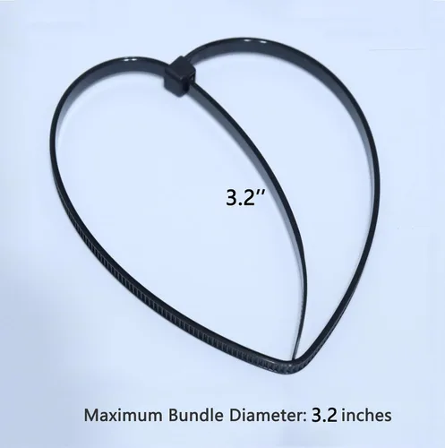 Miniatura 2 de Sujetacables largos PA66 de 12 pulgadas, color negro (paquete de 100), resistentes a los rayos UV para uso en interiores y exteriores, resistencia a