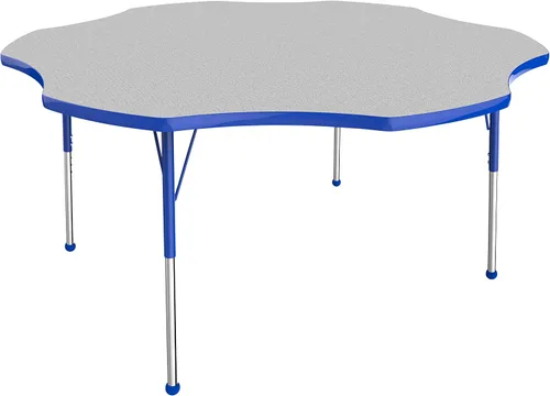 Miniatura 130 de FDP Clover Mesa de Actividades Escolar y de Oficina (48 x 48 pulgadas), patas estándar con deslizadores giratorios para entornos de asientos