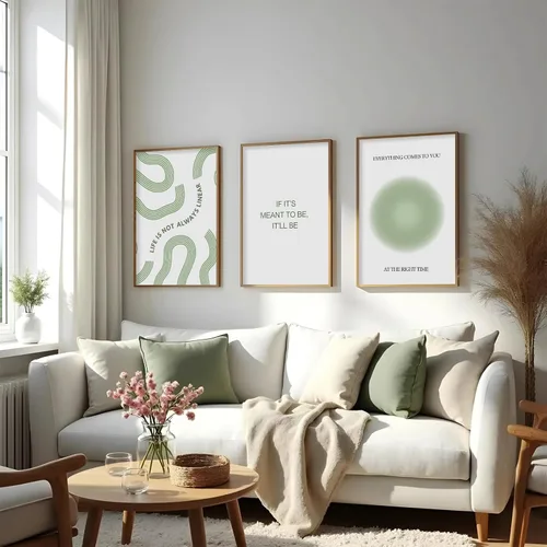 Miniatura 6 de Arte de pared verde salvia para pared, terapia de oficina, lienzo para decoración de pared, póster motivacional, citas inspiradoras, impresiones