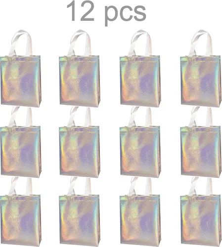Miniatura 4 de 12 bolsas de regalo reutilizables no tejidas con asas para recuerdo de fiesta 8 pulgadas de ancho x 4 pulgadas de largo x 10 pulgadas de alto