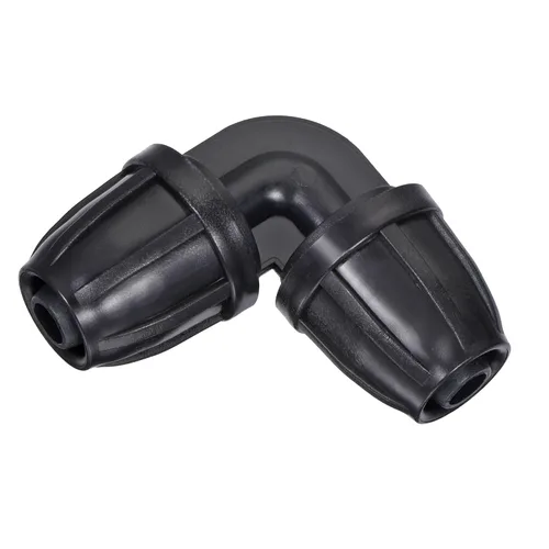 MECCANIXITY Codo de riego por goteo, accesorio de púas de 0.315 in/0.433 in para jardín, cinta de goteo, sistema de rociadores, color negro, paquete