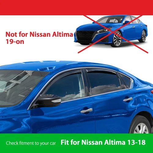 Miniatura 3 de Goodyear - Deflectores de ventana de canal inastillables para Nissan Altima 2013-2018, protectores para la lluvia, viseras para la ventana del auto