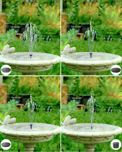 Miniatura 3 de Biling Bomba solar para fuente de agua, baño solar para pájaros, al aire libre con tubo, bomba de fuente de energía solar para estanque de pájaros