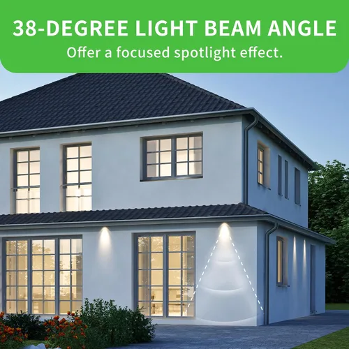 Miniatura 5 de Qualilux Dusk to Dawn PAR38 Bombillas LED de inundación, blanco cálido 3000 K, equivalente a 150 W, 17 W, 1600 LM, bombilla de luz