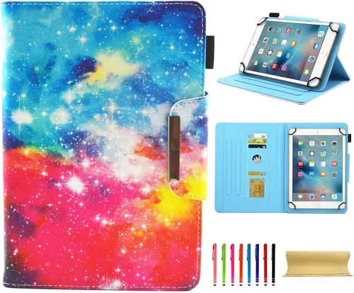 Miniatura 35 de Funda universal para tablet de 7 pulgadas, piel sintética [ranuras para tarjetas], cubierta magnética, para Samsung Galaxy Tab E/Tab A 7.0, Fire 7