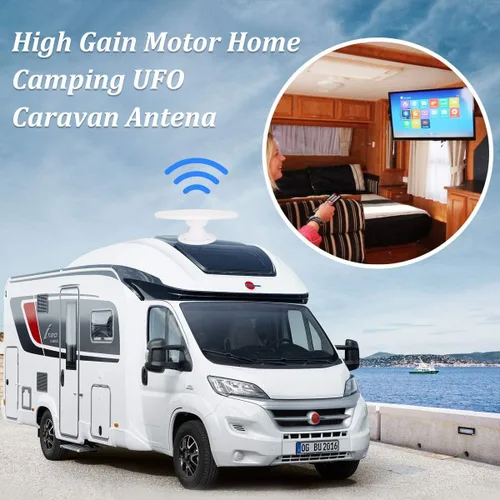 Miniatura 8 de Antena de TV para caravanas al aire libre para cámper, antena digital 4K HDTV RV montaje en techo con amplificador para canales locales