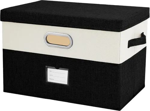 Miniatura 15 de Papeleras grandes plegables de tela de lino, con tapa y asas extraíbles, organizador de cajas de almacenamiento lavables, cubos con cubierta