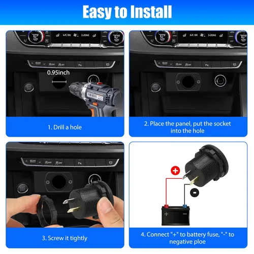 Miniatura 5 de Linkstyle Medidor de Batería de 12 V, Voltímetro Impermeable de 12 V, Medidor de Voltaje de Pantalla Digital para Marina, Auto, Motocicleta