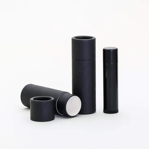 Bálsamo labial de cartón kraft negro alto, 1/2 oz, desodorante, cosmético/loción, 500 unidades