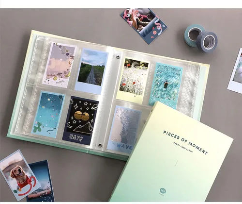 Miniatura 5 de Álbum de fotos estético simple y encantador coreano de tapa dura para tarjetas fotográficas kpop, polos, polaroides, tarjetas de visita, tarjetas
