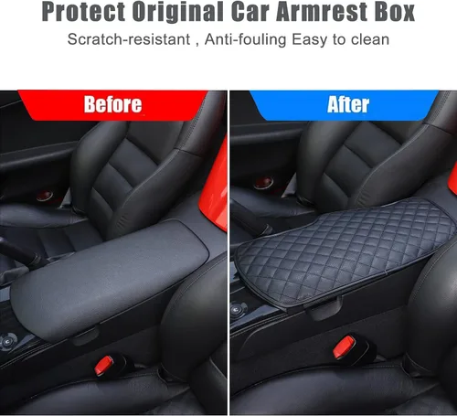 Miniatura 2 de Funda protectora suave para reposabrazos de consola central para Chevrolet Corvette C6 Z06 ZR1 2005 2006 2007 2008 2009 2010 2011 2012 2013, cojín