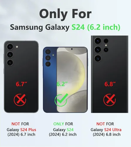 Miniatura 2 de FNTCASE Funda protectora para Samsung-Galaxy S24: Funda para teléfono S25 protección a prueba de caídas de grado militar con soporte y tobogán