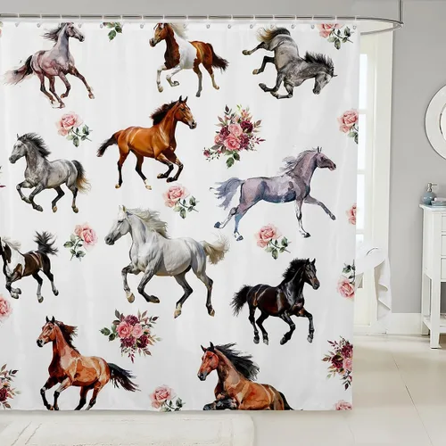 Miniatura 24 de Cortinas de ducha con bandera estadounidense, cortinas de baño de motocicleta para niños, adolescentes y adultos, cortinas de baño impermeables
