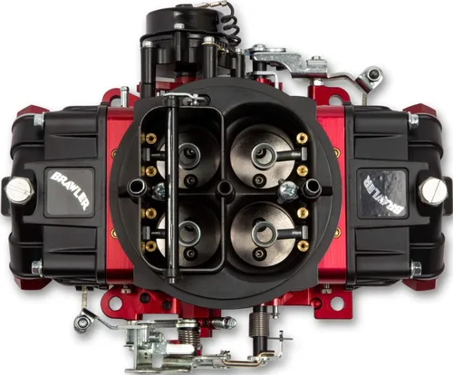 Miniatura 5 de NUEVA TECNOLOGÍA DE COMBUSTIBLE RÁPIDO BRAWLER STREET CARBURADOR, ACABADO NEGRO BILLET ROJO, SECUNDARIOS MECÁNICOS, 750 CFM, MODELO 4150, COMPATIBLE