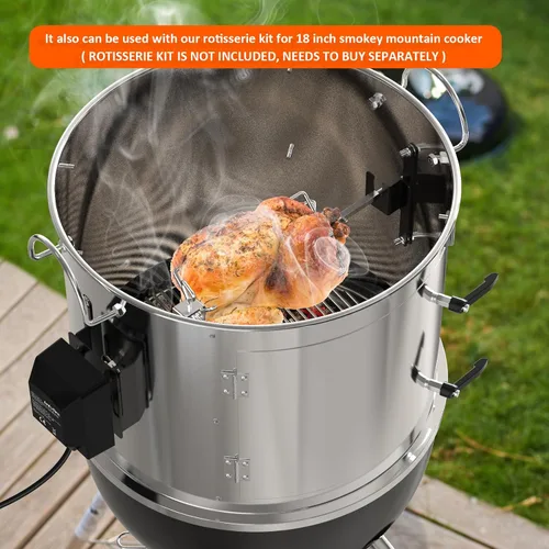 Miniatura 4 de onlyfire Kit para ahumar parrilla de acero inoxidable, accesorio para colgar costillas para parrillas Weber de carbón de 18 pulgadas, convierte tu