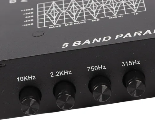 Miniatura 5 de Fydun Ecualizadores de amplificador de coche,Ecualizador gráfico de audio para coche,Ecualizador de audio de coche ajustable 5 bandas sintonización