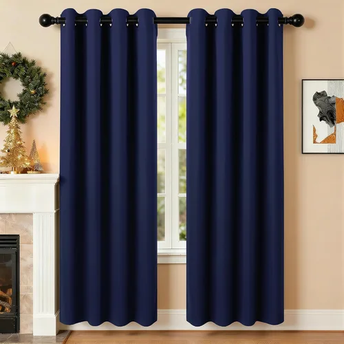 Miniatura 88 de Cortinas de oscurecimiento de habitación de 45 pulgadas de largo para dormitorio y sala de estar, cortinas térmicas aislantes con ojales