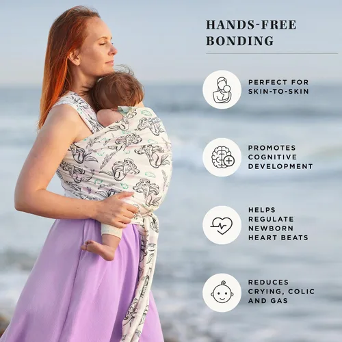 Miniatura 3 de Portabebés Moby Baby Wrap Featherknit para recién nacidos a niños pequeños (8-15kg), porta bebé tipo cabestrillo, diseño ligero y manos libres
