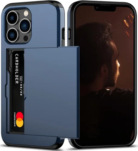 Miniatura 19 de Nvollnoe Funda para iPhone 13 con Portarjetas [Almacena 5 Tarjetas] Funda Cartera de Doble Capa Resistente de Servicio Pesado a Prueba de Golpes