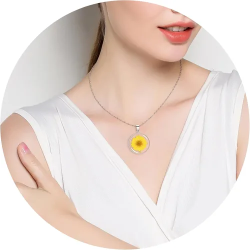 Miniatura 165 de Pressed Flower Necklace Gift for Women Personalized Handmade Necklaces Birth Flower Necklace
