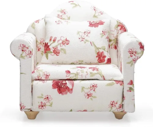 Miniatura 12 de Odoria 1/12 Silla en miniatura Sillón Accesorios para muebles de casa de muñecas, color blanco