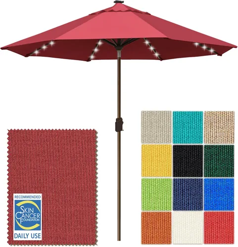 Miniatura 61 de EliteShade - Sombrilla solar de 9 pies / 2.74 metros, con 80 luces LED para patio, mesa al aire libre, con ventilación y cubierta que no se decolora