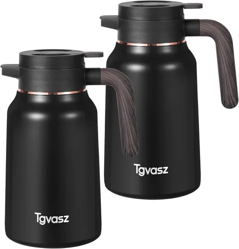 Miniatura 11 de Garrafas de 34 onzas para líquidos calientes, acero inoxidable aislado al vacío jarras de café térmicas para mantener caliente, dispensador de café
