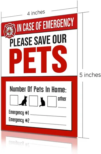 Miniatura 3 de IT'S A SKIN Adhesivo de rescate de mascotas, seguridad contra incendios, calcomanía de emergencia para ventana de mascotas, perro y gato de 4 x 5