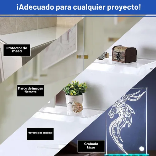 Miniatura 6 de Duco - Hoja de acrílico fundido transparente hecha en Estados Unidos, 1/8 de pulgada de grosor, 12 x 12 pulgadas, 1 paquete de láminas de plexiglás