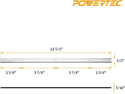 Miniatura 3 de POWERTEC Cuchillas cepilladoras de 12-1/2 pulgadas para Craftsman CMEW320 21758, WEN PL1252 6550, Delta 22-560 22-565 TP305 TP400LS, Grizzly G0663