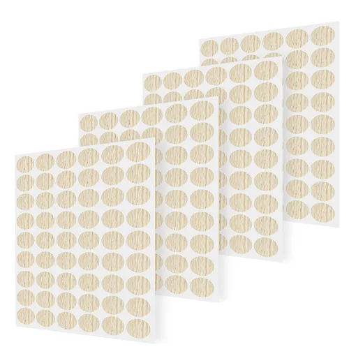 Miniatura 7 de Waziaqoc 216 calcomanías autoadhesivas para agujeros de tornillo (caqui), 4 hojas de mesa, tapas de tornillo, tapas de PVC, a prueba de polvo