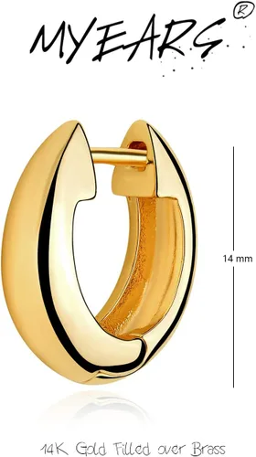Miniatura 5 de MYEARS Aretes de Oro para Mujer Huggie Hoop Ear Stud Cuff 14K Pequeños Simples Hipoalergénicos Joyería de Uso Diario