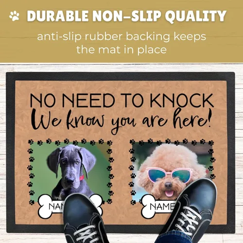 Miniatura 4 de Tapete personalizado para puerta de perro con foto y nombre, tapete de bienvenida personalizado, tapete para puerta delantera, no es necesario