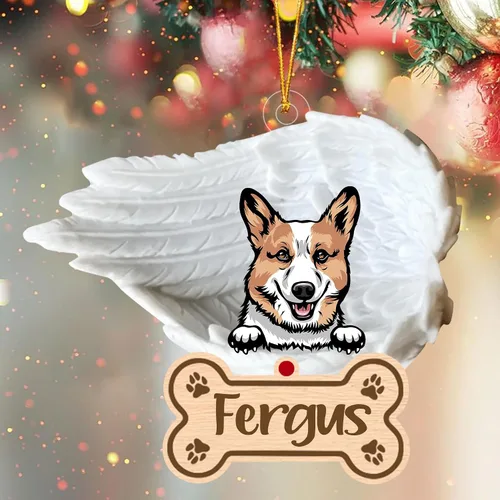 Miniatura 103 de Adorno de perro afgano de 1 ángel, adorno acrílico 2D personalizado conmemorativo para perros, regalo por pérdida de mascotas, regalo