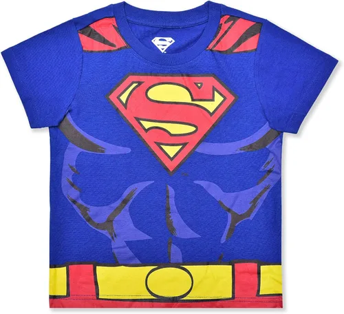 Miniatura 2 de DC Comics Superman - Conjunto de camiseta y pantalones cortos para niños pequeños y pequeños, azulrojo